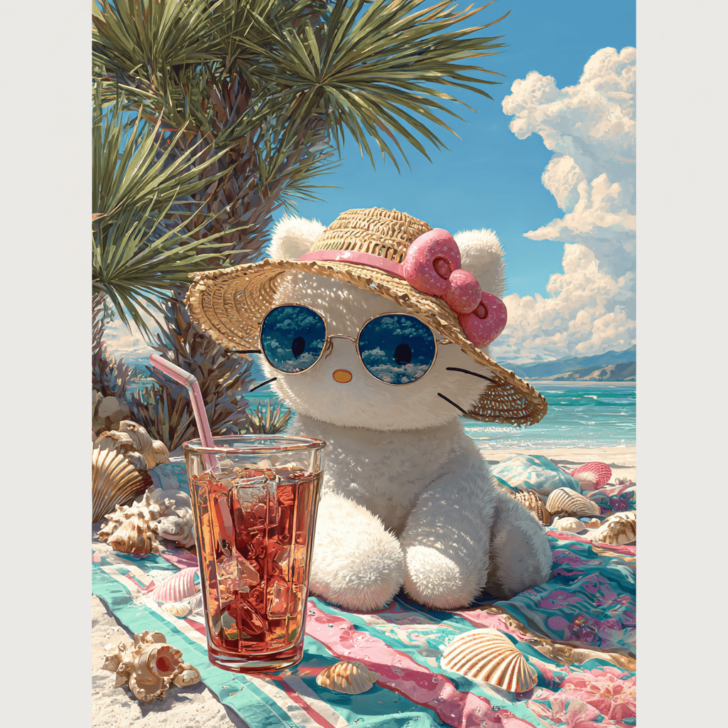바캉스 즐기는 hello kitty