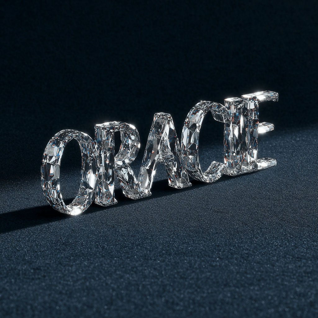 다이아몬드 재질로 만들어져있는 고급스러운 단어 ORACLE