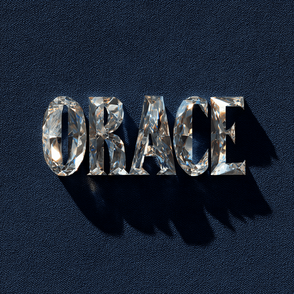 다이아몬드 재질로 만들어져있는 고급스러운 단어 ORACLE