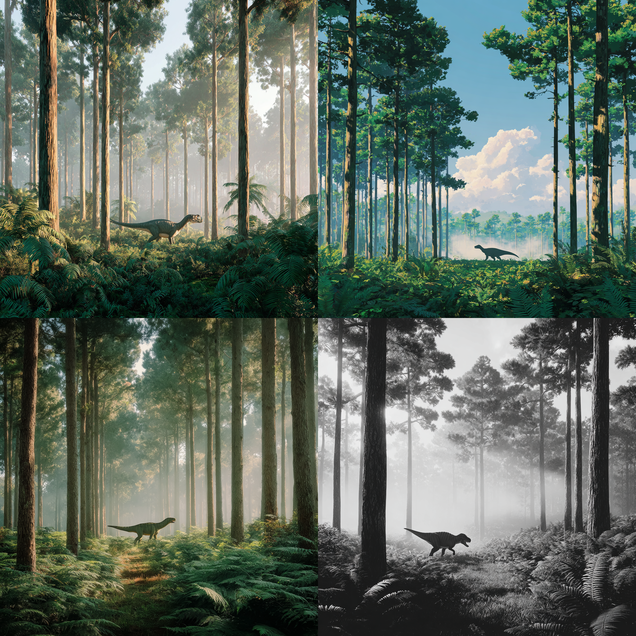 편백나무숲과 공룡